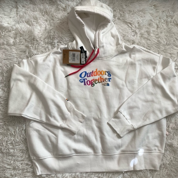 The North Face Tops - The North Face White Hooded Sweatshirt